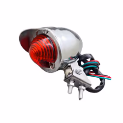 1PC Retro Modified Universal Motorcycle Stop Rear Light Scooter Visor - Black