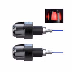 2Pcs 12V Motorcycle LED Handlebar End Turn Signal Light Flasher Handle - Red