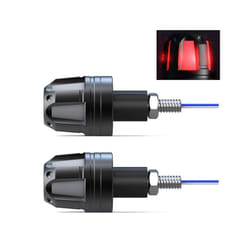 2Pcs 12V Motorcycle LED Handlebar End Turn Signal Light Flasher Handle - Red