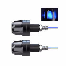2Pcs 12V Motorcycle LED Handlebar End Turn Signal Light Flasher Handle - Blue