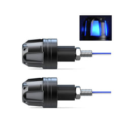 2Pcs 12V Motorcycle LED Handlebar End Turn Signal Light Flasher Handle - Blue