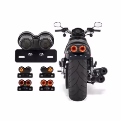 Universal 12V Motorcycle LED Brake Tail Light Signal Lights LED Integrated - Smoke