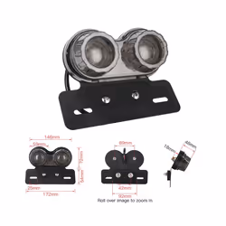 Universal 12V Motorcycle  LED Brake Tail Light Signal Lights LED Integrated - Smoke