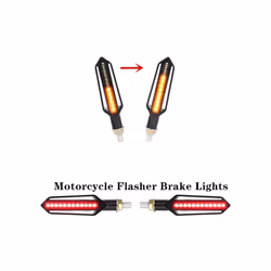 Amber Motorcycle Turn Signals Light LED Flowing Water Flashing Lights - 2 PCS