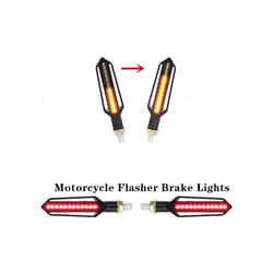 Amber Motorcycle Turn Signals Light LED Flowing Water Flashing Lights - 2 PCS
