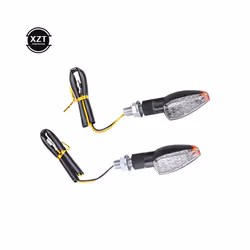 1 pair Universal 12V Flashing Turn Signals Motorcycle LED Lights Rear - Clear