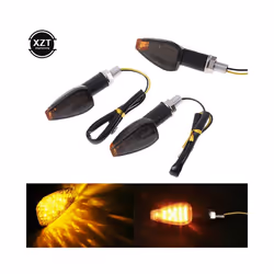 1 pair Universal 12V Flashing Turn Signals Motorcycle LED Lights Rear - Black