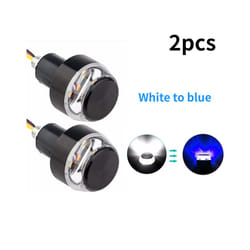 1Pair Universal 12V Motorcycle Handle Led Turn Signal Light Handlebar - white to  blue