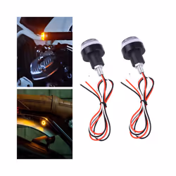 1Pair Universal 12V Motorcycle Handle Led Turn Signal Light Handlebar - white to yellow