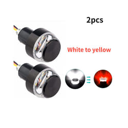 1Pair Universal 12V Motorcycle Handle Led Turn Signal Light Handlebar - white to  red