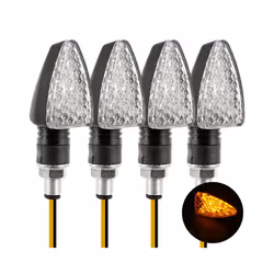 4Pcs Motorcycle LED Turn Signal Lights Motorbike Indicator Lamps License - C