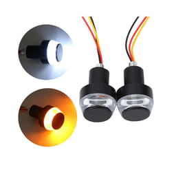 2PCS Motorcycle Turn Signal LED Light Indicator Blinker Handle Bar End - 2Pcs