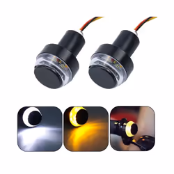 2PCS Motorcycle Turn Signal LED Light Indicator Blinker Handle Bar End - 2Pcs