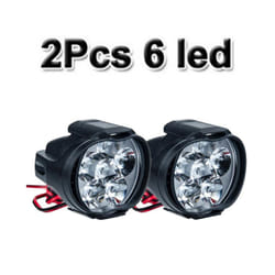 2pcs Motorcycle Headlight  6 LED Lights White SpotLights Electric Vehicle - Package B