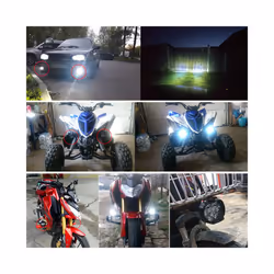 2pcs Motorcycle Headlight  6 LED Lights White SpotLights Electric Vehicle - Package B