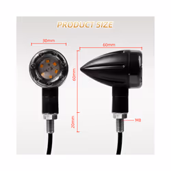 2Pcs Motorcycle Bullet Taillight LED Daytime Running Lamp Motorbike Turn - 2 Pcs
