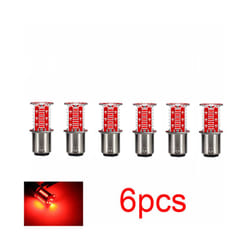 Motorcycle Brake Light LED Bulb Flasher 12V Flashing Turn Indicator Brake - 6pcs red