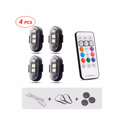 Motorcycle LED RGB Warning Light Universal Mini Signal Light Drone With - 4pcs