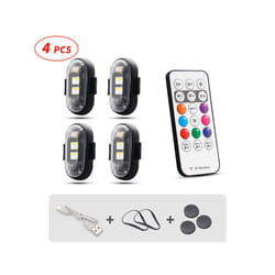 Motorcycle LED RGB Warning Light Universal Mini Signal Light Drone With - 4pcs