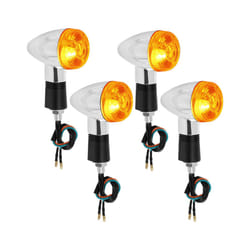 4Pcs Motorcycle LED Turn Signal Lights Motorbike Indicator Lamps License - A