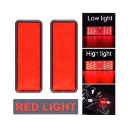 2pcs Motorcycle 24 LED Tail Light Electric Vehicle Rear Lamp Reflector - Red
