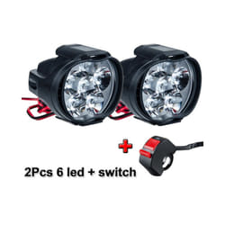 2pcs Motorcycle Headlight  6 LED Lights White SpotLights Electric Vehicle - Package A