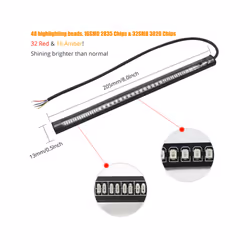 motorcycle led stop light Tail Brake Stop Turn Signal Red Amber Color - 32 Red and 16 Amber