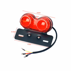 Universal Custom Motor Motorcycle Tail Light and License Plate Holder - Red