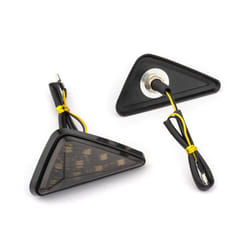 NEW Motorcycle LED Turning Signals Light Smoke Triangle Flush Mount Waterproof - black shell