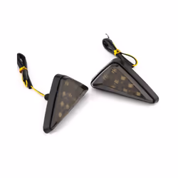 NEW Motorcycle LED Turning Signals Light Smoke Triangle Flush Mount Waterproof - black shell