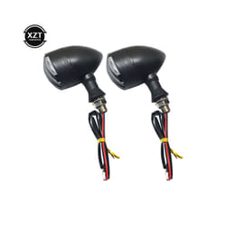 1 Pair Motorcycle Bullet Turn Signals Indicators Blinker Lights Lamp Black - black