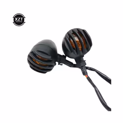 1 Pair Motorcycle Bullet Turn Signals Indicators Blinker Lights Lamp Black - black