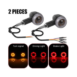 Motorcycle Brake Lights LED Rear Turn Signal Driving Lamps Red Halo Ring - 2pcs Turn Light