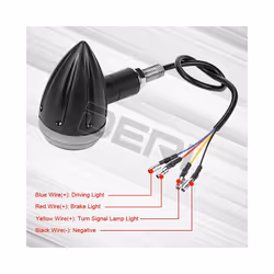 Motorcycle Brake Lights LED Rear Turn Signal Driving Lamps Red Halo Ring - 2pcs Turn Light
