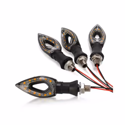 Universal Motorcycle Turn Signal Light 12V LED Indicators Blinker Lamp - Black 4PCS