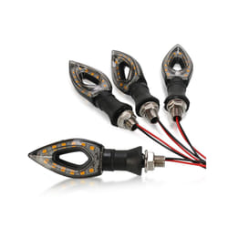 Universal Motorcycle Turn Signal Light 12V LED Indicators Blinker Lamp - Black 4PCS