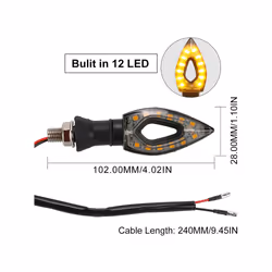 Universal Motorcycle Turn Signal Light 12V LED Indicators Blinker Lamp - Black 4PCS