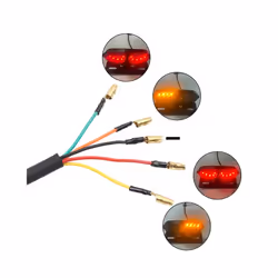 Motorcycle Tail Light Turn Signal LED Flashing Brake Lamp for Suzuki Cafe - black