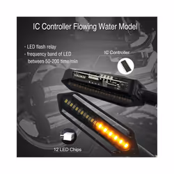 Amber Motorcycle Turn Signals Light LED Flowing Water Flashing Lights - 4 PCS