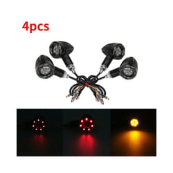 4pcs Motorcycle Turn Signals LED Turn Signal Lights Mini Blinker Day Running - Black