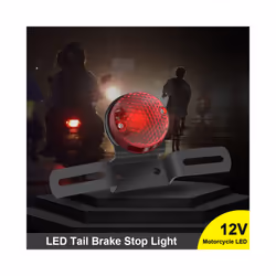 Motorcycle Retro Red Rear Tail Brake Stop Light Lamp W/ License Plate - 1 PCS Brake light