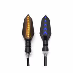Universal Motorcycle 12V LED Turn Signal Lights Blinker Front Rear Lights - 1 pair Yellow-Blue