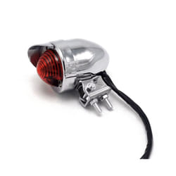 Set of 1 Motorcycles LED Adjustable Cafe Racer Style Stop Tail Light Motorbike - Silver