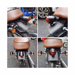 Set of 1 Motorcycles LED Adjustable Cafe Racer Style Stop Tail Light Motorbike - Silver