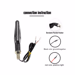 Motorcycle Turn Signal Lights Lamp Flashing Indicator Blinker Tail Light - 1 pair black