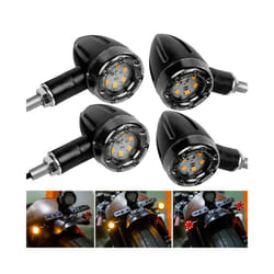 4Pcs Motorcycle Bullet LED Brake Running Turn Signal Tail Light For Harley - Red