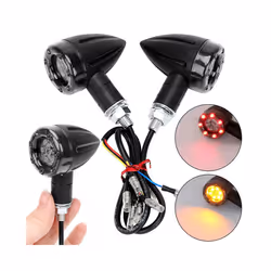 4Pcs Motorcycle Bullet LED Brake Running Turn Signal Tail Light For Harley - Red