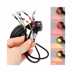 4Pcs Motorcycle Bullet LED Brake Running Turn Signal Tail Light For Harley - Red