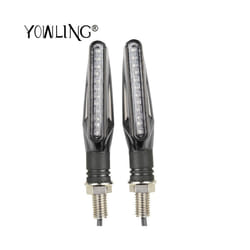 12V LED Flashing Motorcycle Turn Signal Indicator Light Amber Blinker - black