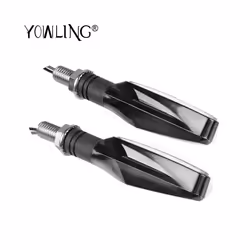 12V LED Flashing Motorcycle Turn Signal Indicator Light Amber Blinker - black